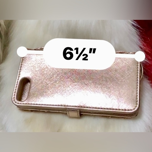 Loungefly x Disney Sequin Wallet Rose Gold Minnie Mouse Phone Case & Card Holder - Picture 5 of 17